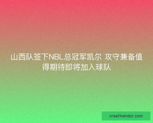 山西队签下NBL总冠军凯尔 攻守兼备值得期待即将加入球队