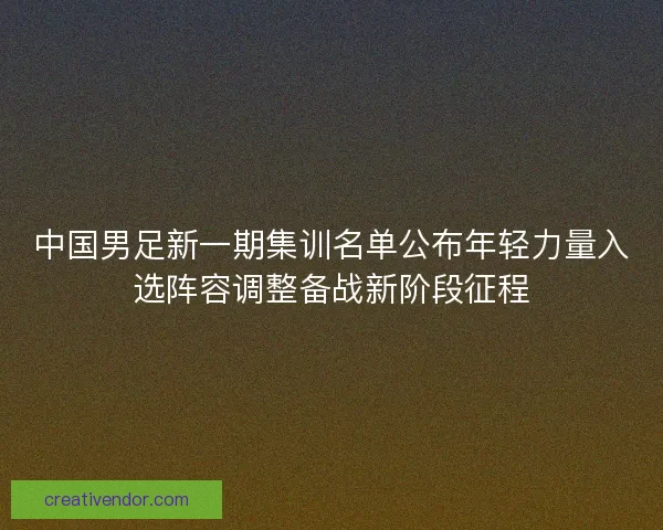 中国男足新一期集训名单公布年轻力量入选阵容调整备战新阶段征程